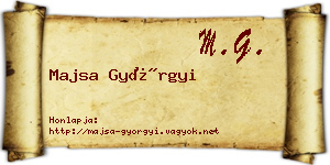 Majsa Györgyi névjegykártya