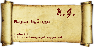 Majsa Györgyi névjegykártya